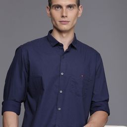 Louis Philippe Sport Slim Fit Ditsy Geometric Printed Pure Cotton Shirt-image-49