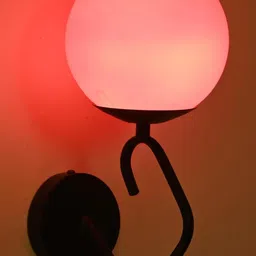 SOMIL Pink & Black Glass Spherical Shaped Wall Lamp-image-93
