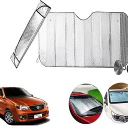 Auto Pearl F12 Dashboard Sun Shade Cover with Suction Cup for Maruti Suzuki Alto K10 (Silver)-15