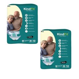 Kindfit Set Of 2 Tape Style Disposable Adult Diapers - 10 Pcs Each - M-image-22
