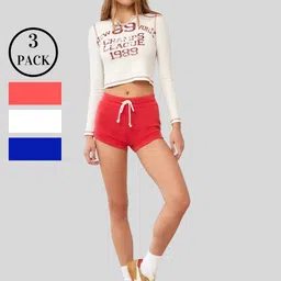 EVERDION Women Solid Regular Fit Cotton Sports Shorts-image-11