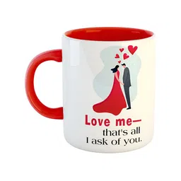 ARTBUG White & Red Printed Ceramic Glossy Finish Dishwasher & Microwave Safe Mugs 350 ml-27