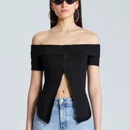 ZOMODA Women Solid Off-Shoulder Top-picture-8