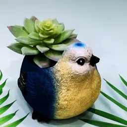 ShopMeFast Blue & Yellow Resin Bird Succulent Planter Pot-24