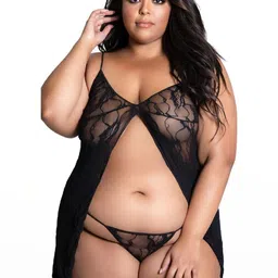 Women Front Open Babydolls with Briefs-image-63