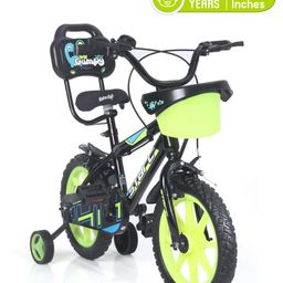 Kids 14 Inchs 99% Assembled Bicycle For Boys & Girls With Training Wheels - Green-22