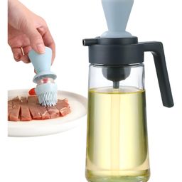 COZY VIBES Oil Dispenser Bottle Glass Cooking Oil Bottle, Dispenser with Silicone Brush, Dropper Measuring Oil Dispenser For Kitchen Baking BBQ Pastry Frying Pan Air Fryer Cooking Grill - PACK OF 1 - COLOR MAY VARY-picture-31