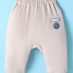 Ollypop Interlock Full Length Diaper Leggings With Patch Detailing - Beige-picture-28