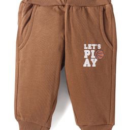 Zero Knit Full Length Text Printed Fleece & Woollen Bottom - Brown-picture-8