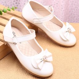 Babyoye Ballerinas with Bow Applique & Velcro Closure - White-image-85
