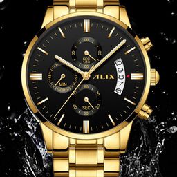 ALIX Men Dial & Stainless Steel Bracelet Style Straps Analogue Chronograph Watch AL2309 GBB-20