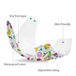 BASIC Freesize Adjustable Washable and Reusable Cloth Diaper with Inserts Pack of 5 - Assorted Prints image 2