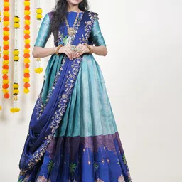 Fabcartz Embellished Beads and Stones Semi-Stitched Lehenga & Unstitched Blouse With Dupatta-48