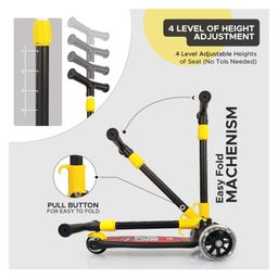 NHR XKG-009 Smart Kick Scooter with 3 Level Adjustable Height- Black image 3