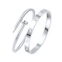MEENAZ Set Of 2 Gold-Plated Stainless Steel Anti Tarnish Stone Studded Kada Bracelets-45