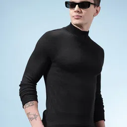 glitchez High Neck Slim Fit Acrylic Pullover-picture-16