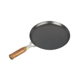 The Indus Valley Induction Friendly Iron Tawa with Wooden Handle - Set of 1-11