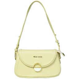PELLE LUXUR Yellow Solid Small Shoulder Handbag-33