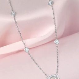 Zavya 925 Sterling Silver Dazzling Rhodium Plated CZ Accentuated Circular Pendant Necklace-image-32