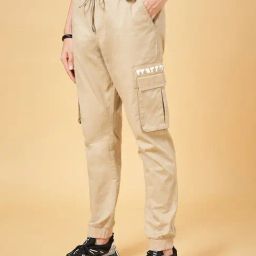 YU by Pantaloons Beige Comfort Fit Printed Joggers-image-94