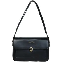 PELLE LUXUR Black Solid Medium Shoulder Handbag-23