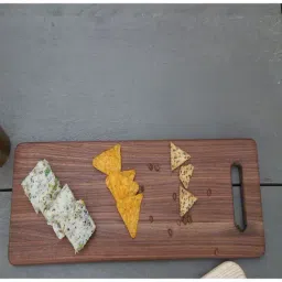 ICRAFT Mauryan Brown Walnut Wood Chopping Board - Set of 1-10