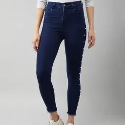 DOLCE CRUDO Navy High Rise Jeans-image-54