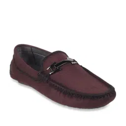 Mochi Men's Maroon Casual Loafers-image-38