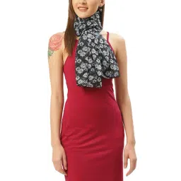 Trend Arrest Black Floral Print Scarf-49