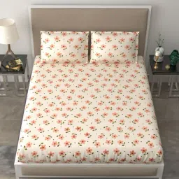 Living Roots Multicolor Jaipuri Printed Cotton Bed Sheet with 2 Pillow Cover-45