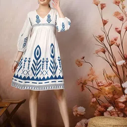 Stylum Bohemian Print Puff Sleeve Fit & Flare Dress-image-38