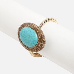 Sohi Women's Santorini Crest Statement Bracelet - Turquoise Blue image 4