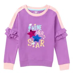 Cub McPaws Kids Purple Graphic Print Sweatshirt-image-70