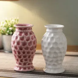 Tayhaa Pink & White Romantic Vases Set of 2-14