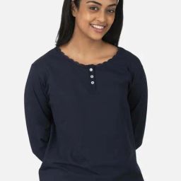 The Calm Collective Navy Lana T-Shirt-image-68
