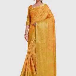 Mimosa Mustard Silk Woven Saree With Unstitched Blouse-picture-14