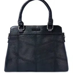 Luvoksi Black Textured Large Satchel Handbag-13