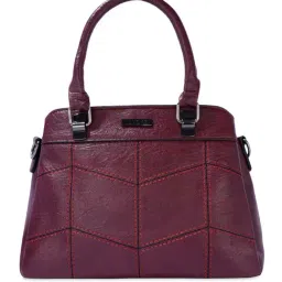 Luvoksi Maroon Textured Large Satchel Handbag-37