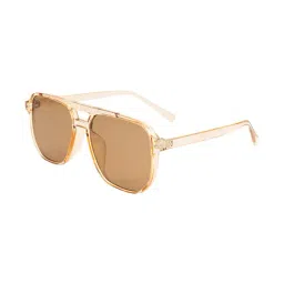 Ted Smith Brown Square Unisex Sunglasses-image-92