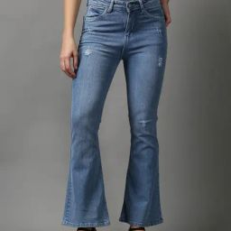 SHOWOFF Blue Solid Mid Rise Jeans-image-55