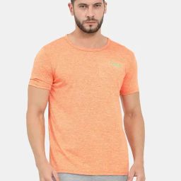 Masculino Latino Orange Regular Fit Round Neck Sports T-Shirt-image-44
