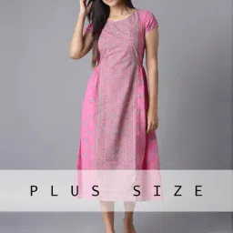 Aure by Aurelia Pink Printed A Line Kurta-image-35