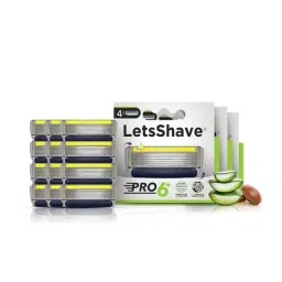 LetsShave Pro 6 Plus Shaving Blades - Pack of 10 + 2 Razor Blades Free (Multicolor)-10