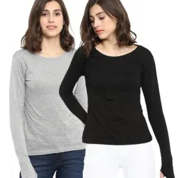 Appulse Black & Grey Melange Cotton T-Shirt - Pack of 2-2