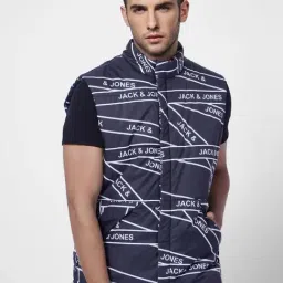 Jack & Jones Navy Regular Fit Printed Jacket-9