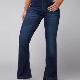 DOLCE CRUDO Blue Denim Regular Fit Mid Rise Jeans-image-80