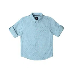Allen Solly Junior Boys Blue Printed Full Sleeves Shirt-picture-27