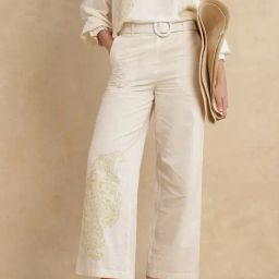 RAREISM Beige Cotton Printed Trousers-image-26