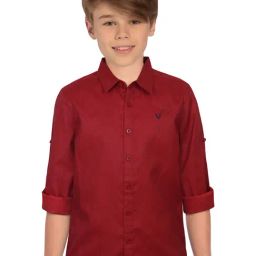 Allen Solly Junior Boys Red Checks Full Sleeves Shirt-image-73