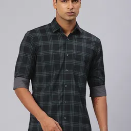 Majestic Man Men Custom Slim Fit Checked Casual Shirt-picture-16
